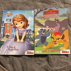 Disney JR coloring books Sofia the first 2014 & the Lion guard 2016